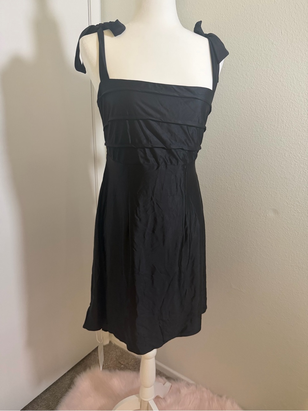 Black Tie-Shoulder Sundress